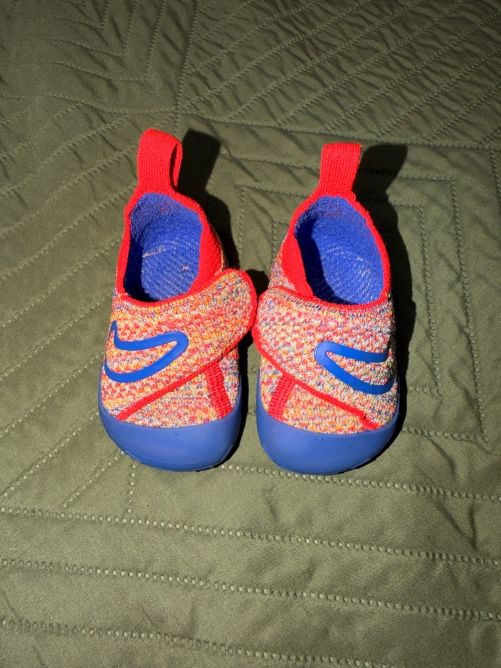Nike Baby Multicolor Slip-On Athletic Shoes with Blue Accents